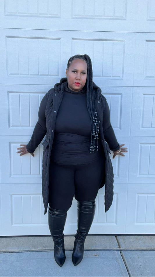 The "Curvy Buttery Soft" 2 Piece Leggings Set -Black